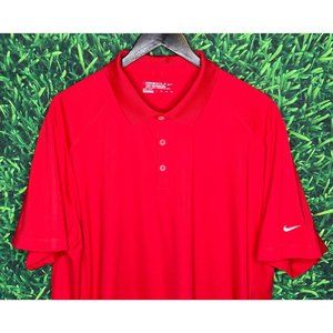 Nike Golf Tour Performance Dri-Fit Men’s Solid Red Stretch  XXL Polo Shirt